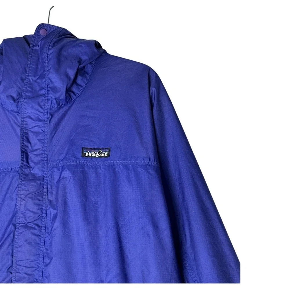 Patagonia Hooded Rain Coat Jacket Mens Médium Full Zip Outdoor Athletic - Picture 5 of 9